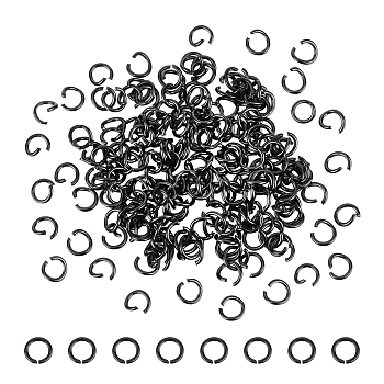 200Pcs 304 Stainless Steel Open Jump Rings, Electrophoresis Black, 20 Gauge, 5x0.8mm, Inner Diameter: 3mm
