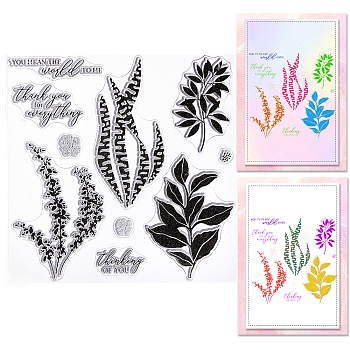 Clear Silicone Stamps, for DIY Scrapbooking, Photo Album Decorative, Cards Making, Plants, 139x139x3mm