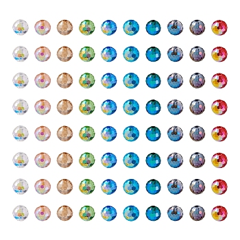 400pcs 10 Colors Glass Beads Strands, Faceted, Round, Mixed Color, 6mm, Hole: 1.2mm, 40pcs/color