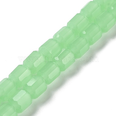 Light Green Barrel Glass Beads