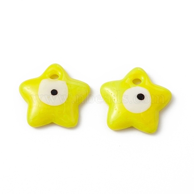Yellow Star Lampwork Pendants
