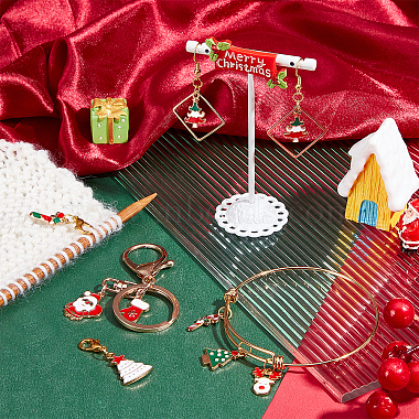 8Pcs 8 Style Christmas Theme Alloy Enamel Pendants Decorations(HJEW-NB0001-47)-6