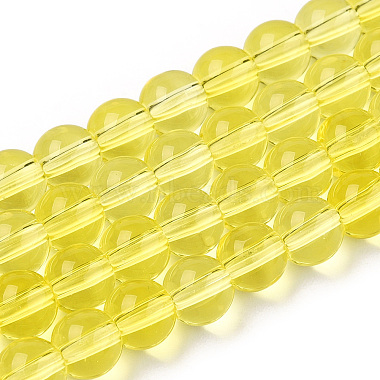 Yellow Round Glass Beads