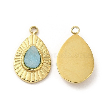 Natural Turquoise Teardrop Charms(STAS-J401-VC664)-2