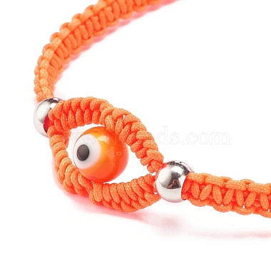 Lampwork Evil Eye Braided Bead Bracelet(BJEW-JB07857-01)-3