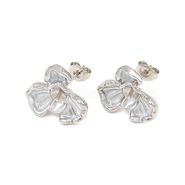 Brass Enamel Stud Earring Findings(KK-CBA58F9-01P-02)-1