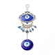 Glass Turkish Blue Evil Eye Pendant Decoration(HJEW-I008-05AS)-1