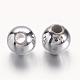 Chunky Silver Plated Acrylic Round Spacer Beads for Kids Jewelry(X-PL681-1)-2