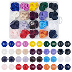 120Pcs 20 Colors 4-Hole Resin Buttons, for Sewing Crafting, Flat Round, Mixed Color, 20x2.5~3mm, Hole: 2mm, 6pcs/color(BUTT-TA0001-29B)