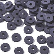 Handmade Polymer Clay Beads, for DIY Jewelry Crafts Supplies, Disc/Flat Round, Heishi Beads, Dark Slate Blue, 6x1mm, Hole: 2mm, about 23500pcs/1000g(CLAY-Q251-6.0mm-B04)