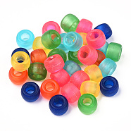 Transparent Plastic Beads, Frosted, Barrel, Mixed Color, 9x6mm, Hole: 3.8mm, about 1900pcs/500g(KY-T025-01-A)
