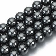 Non-Magnetic Synthetic Hematite Beads Strands, Grade A, Round, Gray, 8mm, Hole: 1mm, about 50pcs/strand, 15.5 inch(X-G-Q892-8mm)