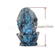 Natural Labradorite Carved Healing Figurines, Reiki Energy Stone Display Decorations, Elephant, 45mm(PW-WG34565-16)