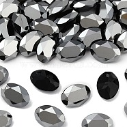 Preciosa&reg MAXIMA Crystal Fancy Stones, Czech Crystal, 435 12 601 Oval, Unfoiled, 23980 272 Hematite, 14x6mm(X-PRC-FF14-23980-272)