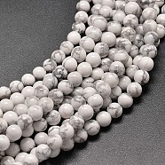 Synthetical Howlite Round Bead Strands, 4mm, Hole: 1mm, about 98pcs/strand, 16 inch(G-P072-42-4mm)
