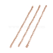 Ion Plating(IP) 304 Stainless Steel Cable Chains, Unwelded, Rose Gold, 1.5x2x0.4mm, about 0.16 Foot(0.05m)/pc(CHS-WH0007-01B-RG)
