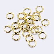 925 Sterling Silver Round Rings, Soldered Jump Rings, Closed Jump Rings, Golden, 22 Gauge, 4x0.6mm, Inner Diameter: 2.5mm(STER-F036-03G-0.6x4)