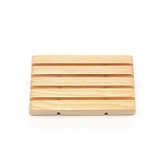 Bamboo Soap Dish, Soap Savers for Bar Soap, Rectangle, BurlyWood, 62.5x106x16mm(DJEW-WH0037-41)