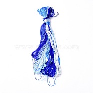 Real Silk Embroidery Threads, Friendship Bracelets String, 8 Colors, Gradient color, Blue, 1mm, 20m/bundle, 8 bundles/set(OCOR-D012-01A)
