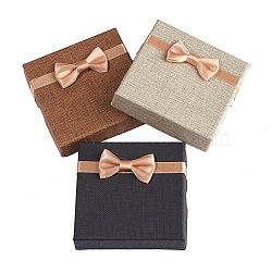 Cardboard Bracelet Boxes, Square, Mixed Color, 8.8x8.8x2.2cm(CBOX-D029-M)