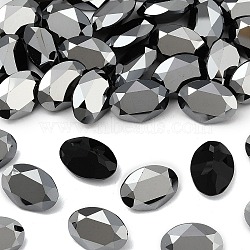 Preciosa&reg MAXIMA Crystal Fancy Stones, Czech Crystal, 435 12 601 Oval, Unfoiled, 23980 272 Hematite, 14x6mm(X-PRC-FF14-23980-272)