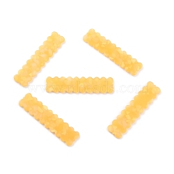 Acrylic Rectangle with Lace Cabochons, for Hair Accessories, Gold, 65x16x2mm(FIND-B003-04)