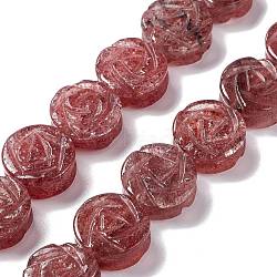 Natural Strawberry Quartz Beads Strands, Rose, 14x6mm, Hole: 1.2mm, about 28pcs/strand, 15.28''(38.8cm)(G-D475-01O)