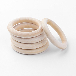 Unfinished Wood Linking Rings, Natural Wooden Ring, Ring, PapayaWhip, 64x10mm, Hole: 45mm(WOOD-Q024-15)
