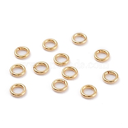 304 Stainless Steel Jump Rings, Open Jump Rings, Metal Connectors for DIY Jewelry Crafting and Keychain Accessories, Golden, 18 Gauge, 6x1mm, Inner Diameter: 4mm(X-STAS-R060-6x1)