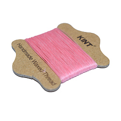 Waxed Nylon Cord, Pearl Pink, 0.65mm, about 21.87 yards(20m)/card(YC-E005-0.65mm-15)