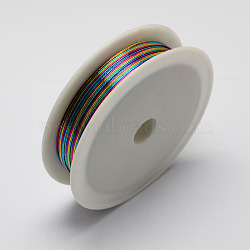 Round Iron Wire, Colorful, 28 Gauge, 0.3mm, about 65.61 Feet(20m)/roll, 10 rolls/set(MW-R001-0.3mm-08)