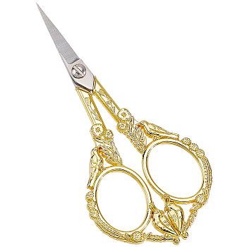 1Pc Stainless Steel Scissors, Embroidery Scissors, Sewing Tools, Golden, Bird, 117x53.5x6mm