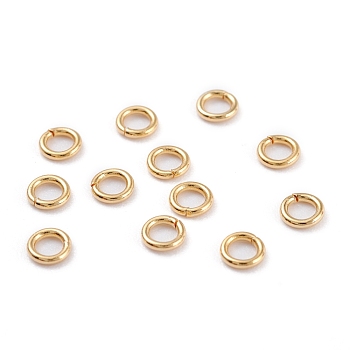 304 Stainless Steel Jump Rings, Open Jump Rings, Metal Connectors for DIY Jewelry Crafting and Keychain Accessories, Real 18K Gold Plated, 18 Gauge, 6x1mm, Inner Diameter: 4mm