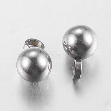 Original Color Ball Charms 304 Stainless Steel Round Pendants(X-STAS-E037-2)-2