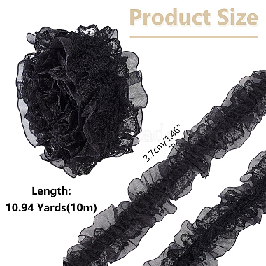 WADORN 10M Double Layer Polyester Flower Elastic Lace Trim(OHAR-WR0001-02C)-2