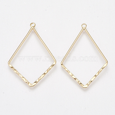 Real Gold Plated Rhombus Brass Pendants
