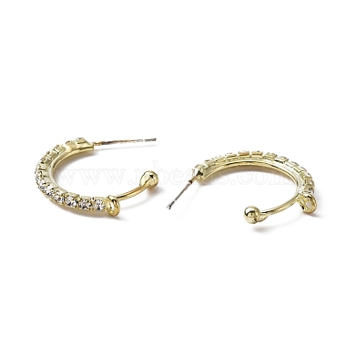 Brass Glass Rhinestone Stud Earring Findings(FIND-WH0125-64)-2