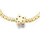 Cubic Zirconia Classic Tennis Necklace with Flower Links(NJEW-N048-01D)-4