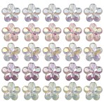 UV Plating Luminous Transparent Acrylic Beads, Glow in The Dark, Flower, Mixed Color, 26x27.5x12.5mm, Hole: 4.5mm(OACR-P010-16)