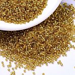 MIYUKI Delica Beads, Cylinder, Japanese Seed Beads, 11/0, (DB2157) Duracoat Silver Lined Dyed Yellow Gold, 1.3x1.6mm, Hole: 0.8mm, about 10000pcs/bag, 50g/bag(SEED-X0054-DB2157)