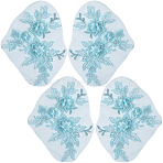 Polyester Embroidery Sequin Costume Accessories, Sewing Craft Decoration, Flower, Light Steel Blue, 200x150x0.8mm(DIY-WH20025-015C)