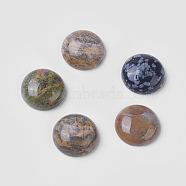 Gemstone Cabochons, Half Round/Dome, Mixed Stone, 18x7mm(G-H1596-FR-18mm-M)