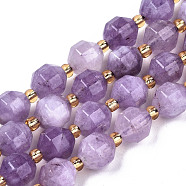 Natural Dolomite Beads Strands, Faceted, Dyed, Round, Medium Purple, 8x8mm, Hole: 1.2mm, about 33pcs/strand, 15.16 inch~15.35 inch(38.5cm~39cm)(G-T131-85A-05)