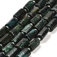 Natural Fuchsite Beads Strands, with Seed Beads, Faceted Column, 9~11x6~7.5x6~7.5mm, Hole: 1.2mm, about 30pcs/strand, 15.16~15.55 inch(38.5~39.5cm)(G-G068-A37-01)