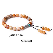 8MM Natural Jade Buddha Prayer Beads Bracelet Men Women(WV3915-8)