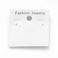 Plastic Earring Display Card, Rectangle, Gainsboro, Size: about 51mm long, 49mm wide.(X-BCOF-S010)