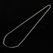 304 Stainless Steel Curb Chain Necklaces, with Lobster Clasps, Stainless Steel Color, 20.4 inch(51.8cm)(STAS-S029-04)
