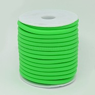 Synthetic Rubber Cord, Hollow, with White Plastic Spool, Lime Green, 5mm, Hole: 3mm, about 10.93 yards(10m)/roll(RCOR-R001-5mm-02)