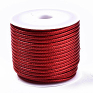 Waxed Polyester Cords, for Jewelry Making, Red, 1.5mm, about 10m/roll(X-YC-R004-1.5mm-03)