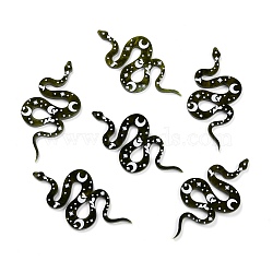 Western Style Acrylic Big Pendants, Snake with Moon, White, 69x38x2mm, Hole: 1.6mm(OACR-I002-01)